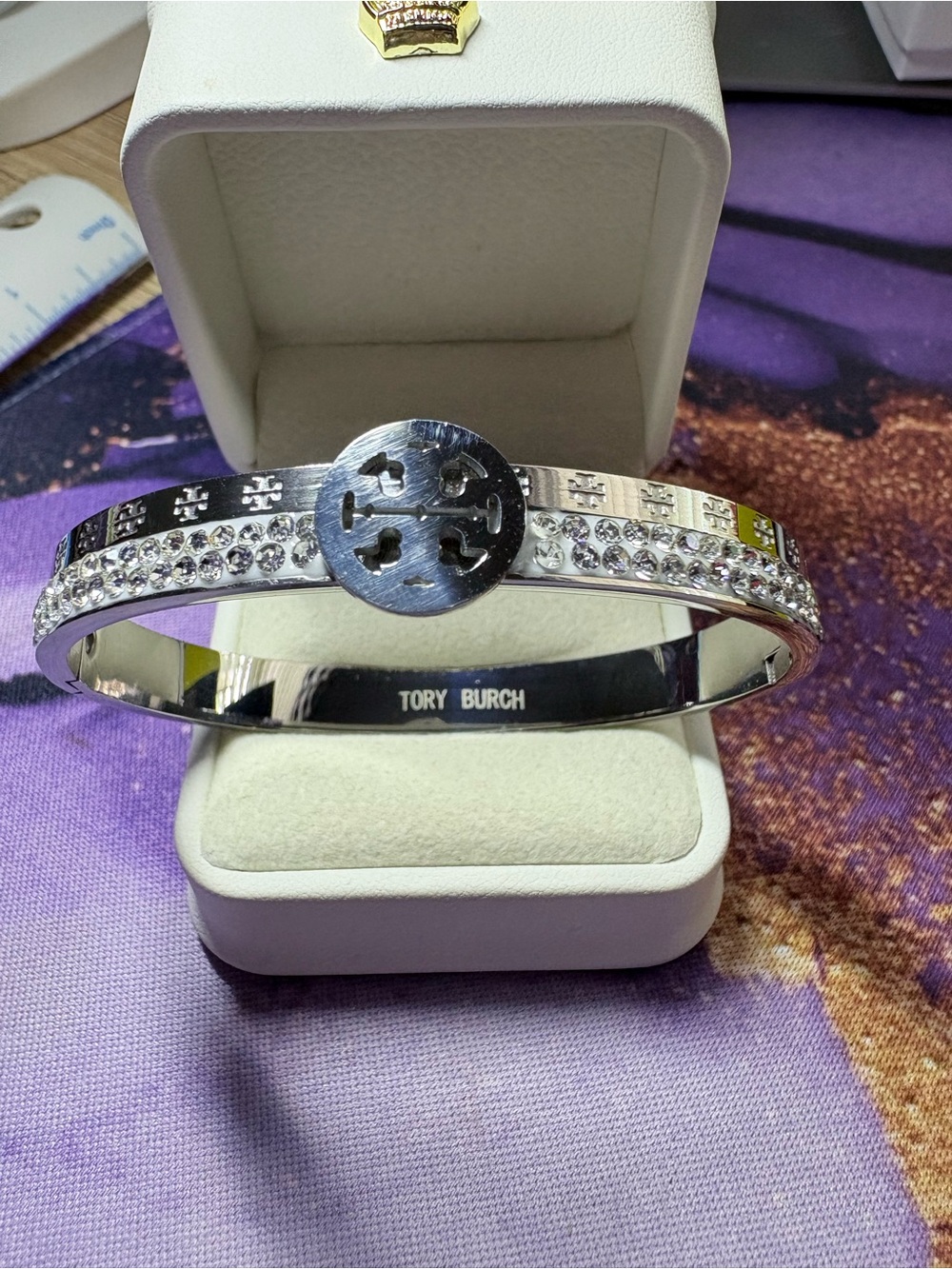 Silver Logo Crystal-Embellished Bangle-Fashion brand 😉 NWOT